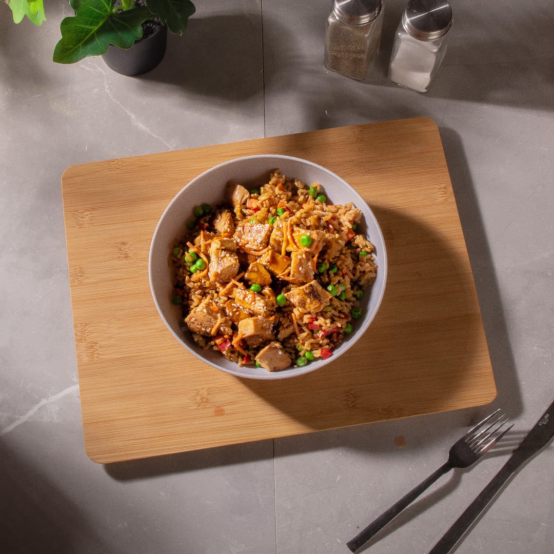 Garlic Chicken Fried Brown Rice