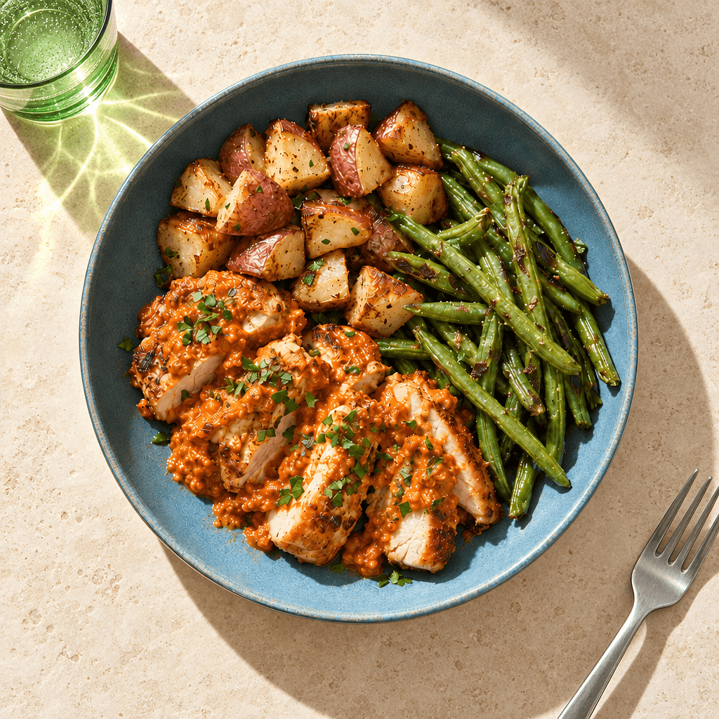 Smoky Romesco Chicken Thighs