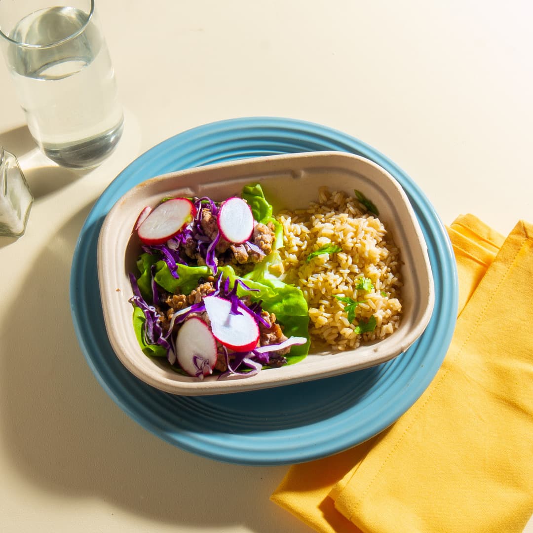 Shiitake Pork Lettuce Bowl
