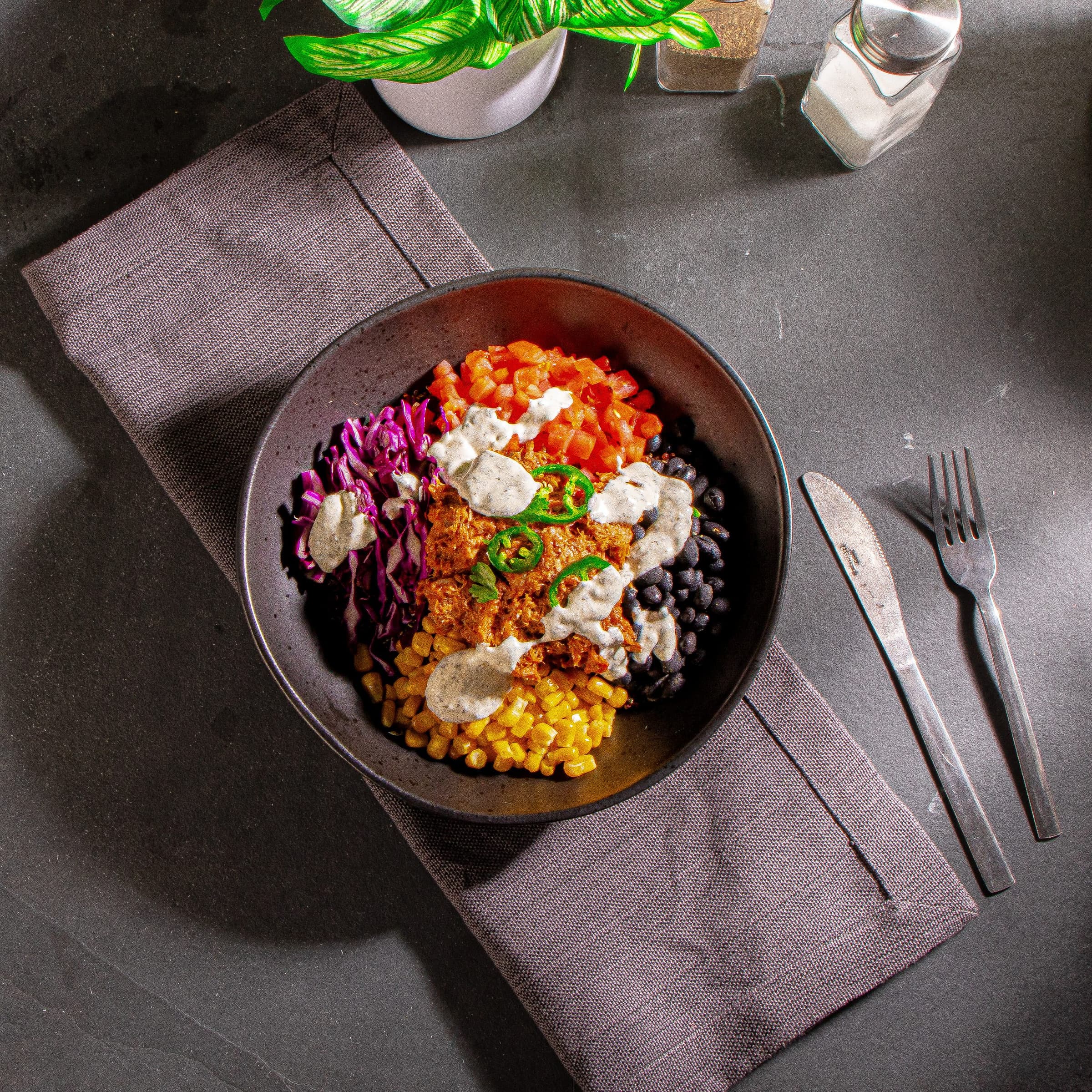 BBQ Ranch Quinoa Bowls with chicken