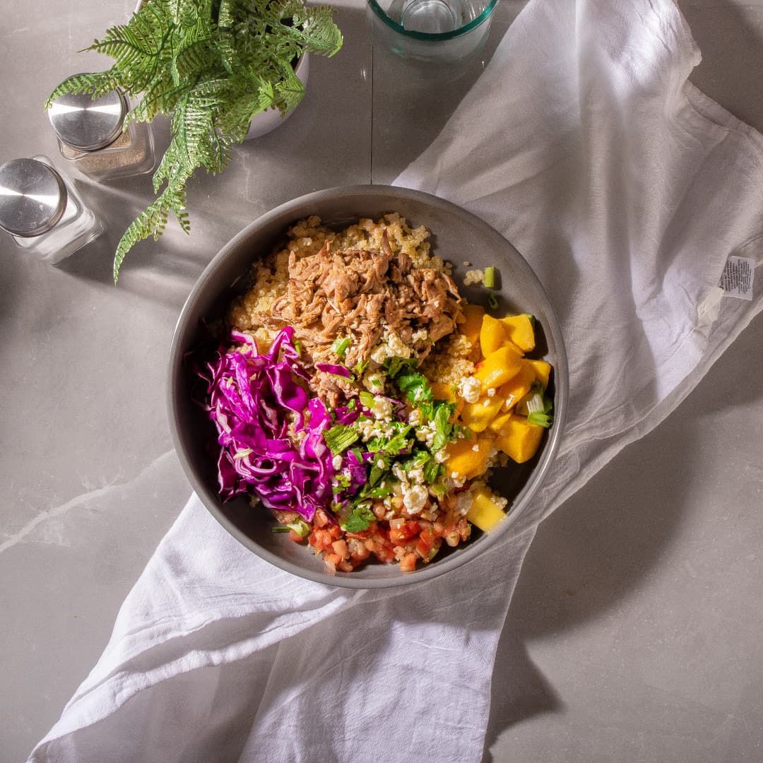 Crispy Carnitas Quinoa Bowl