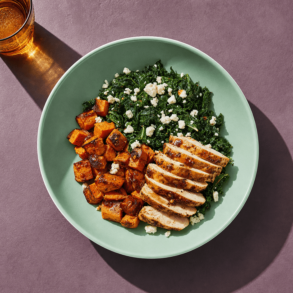 Feta Kale Bowl with Chicken
