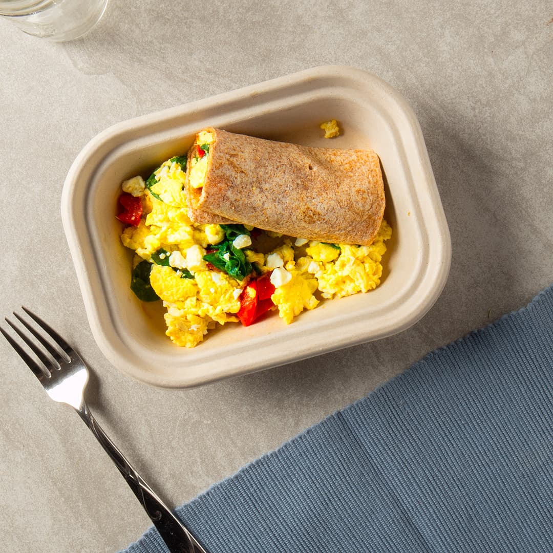 Spinach Feta Breakfast Wrap