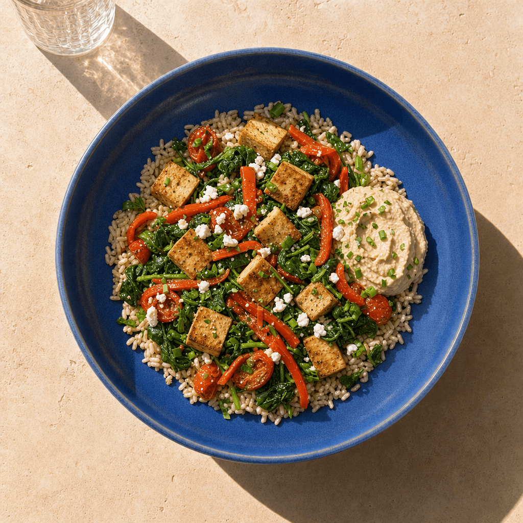 Mediterranean Tofu Hummus Bowl