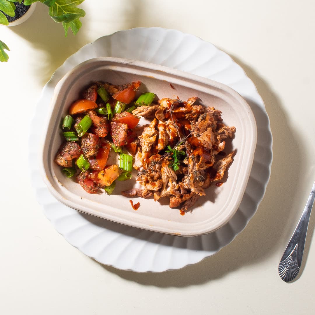 Pulled Pork and Roasted Tomato Salad