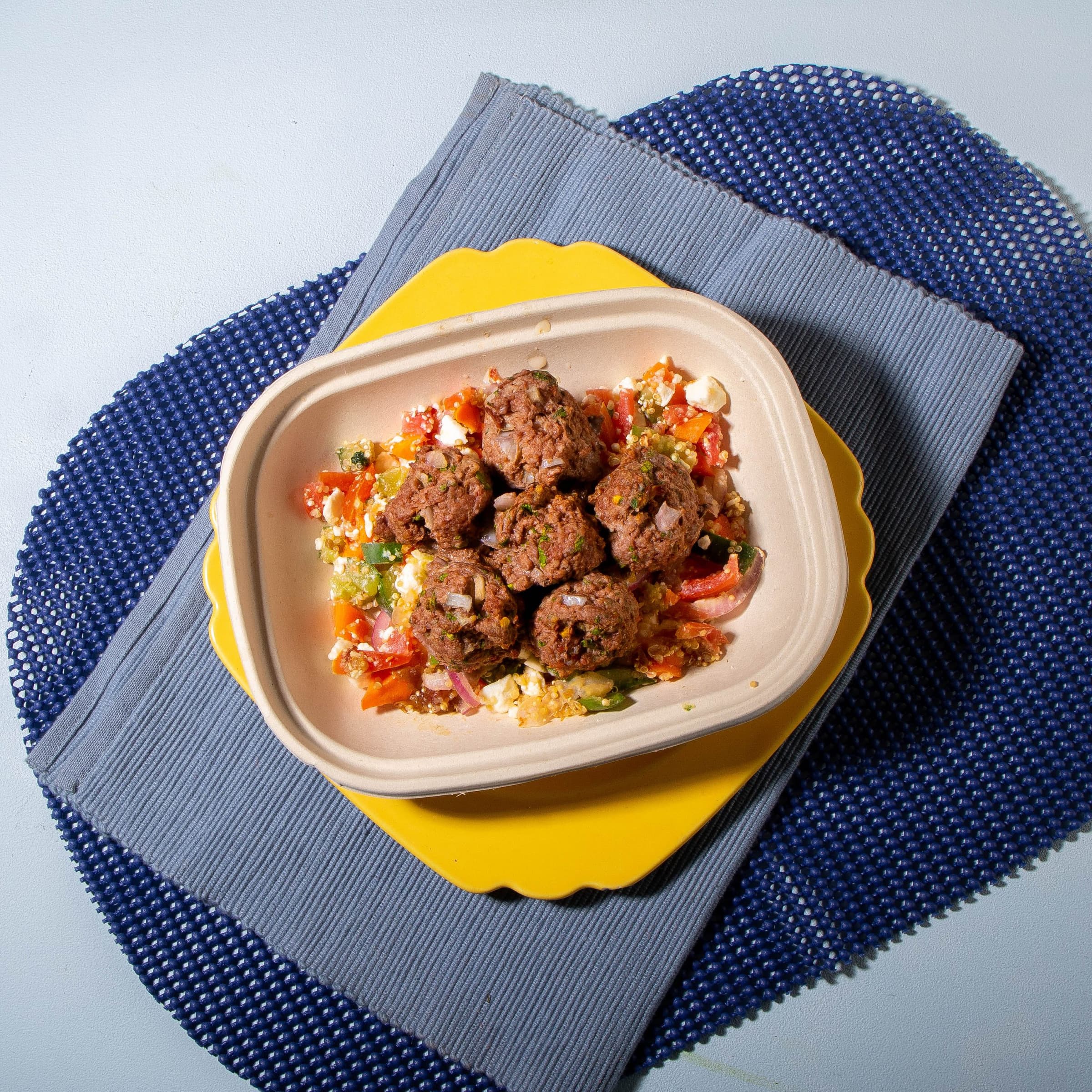Mediterranean Salad with Lebanese Meatballs