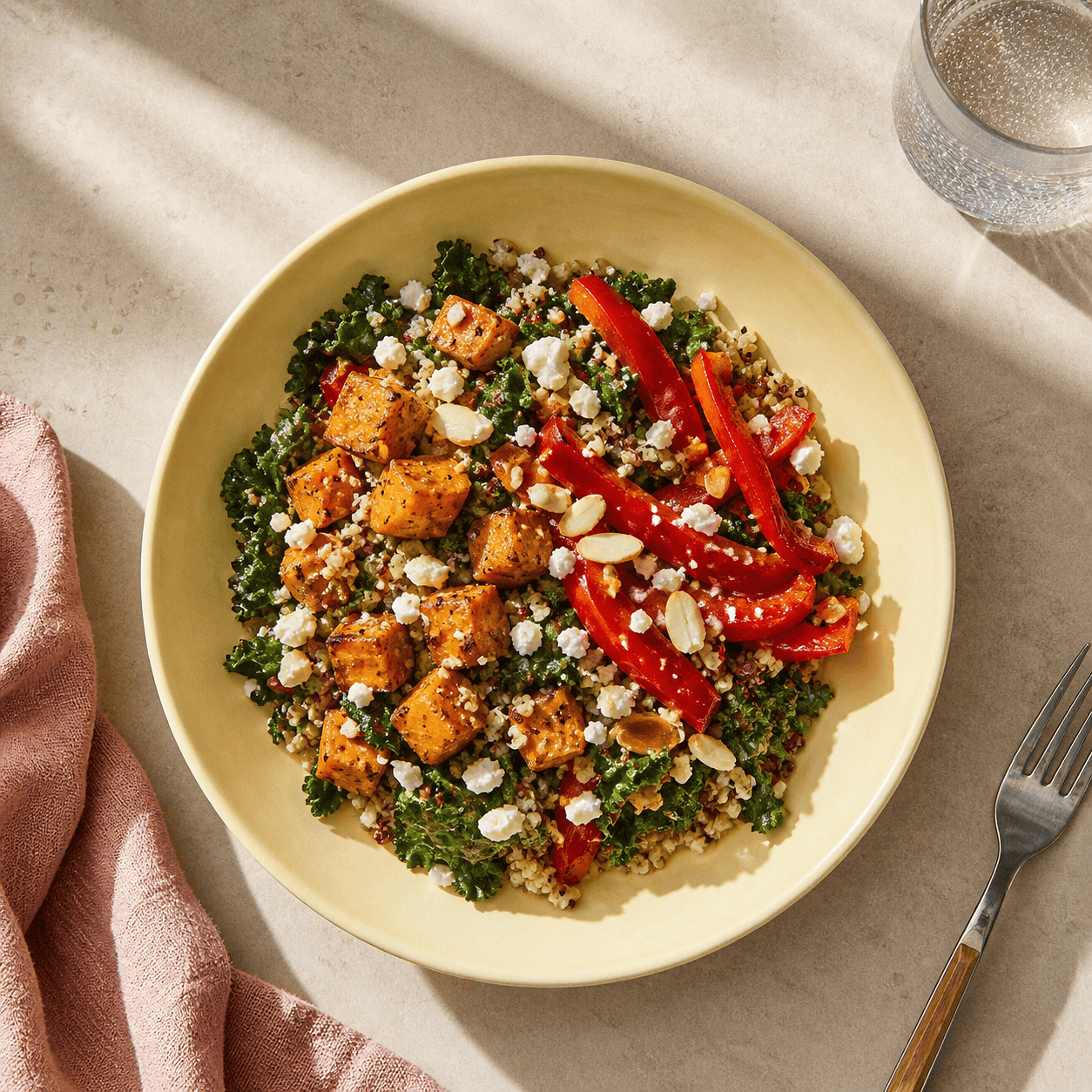Vegetarian Zesty Kale Sweet Potato Bowl