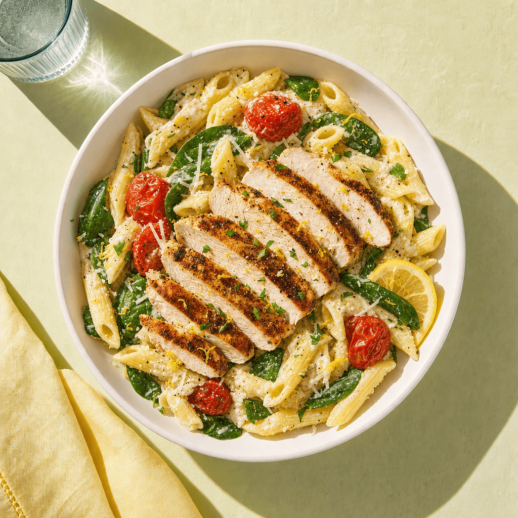 Lemon Ricotta Pasta with Grilled Chicken