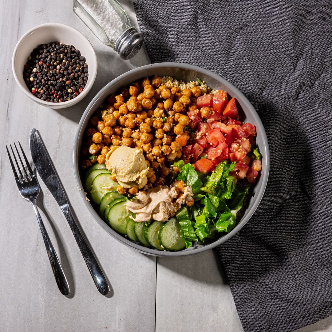 Deconstructed falafel bowl