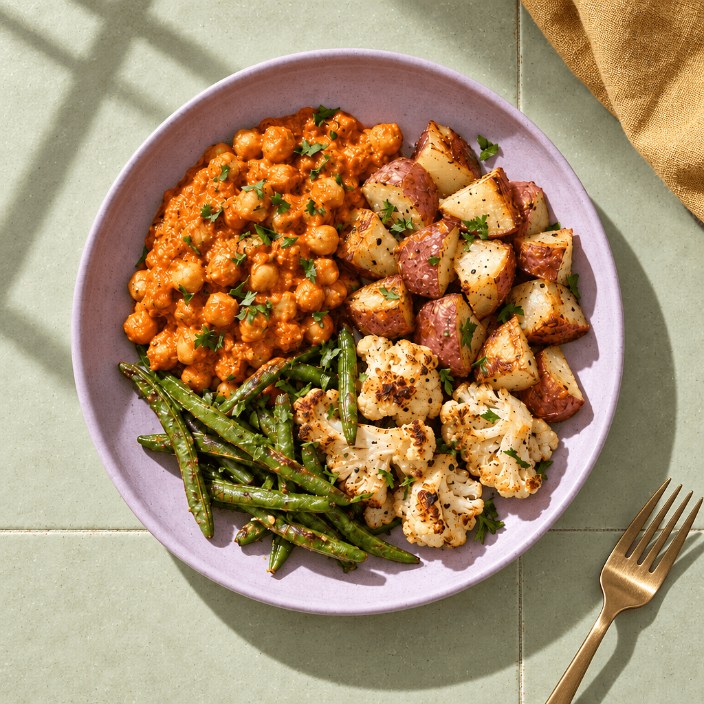 Romesco Chickpea and Cauliflower