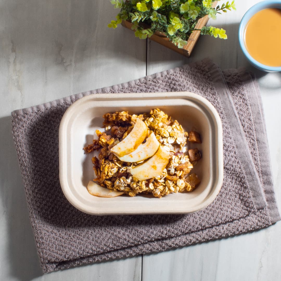 Maple Cinnamon Baked Banana and Pear Baked Oatmeal