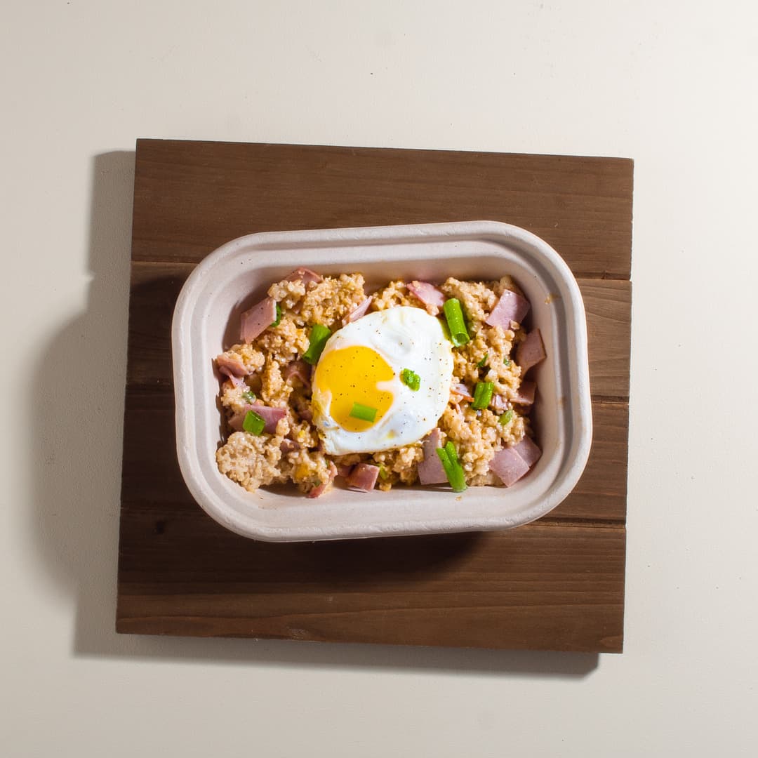 Ham Egg and Cheese and Oatmeal