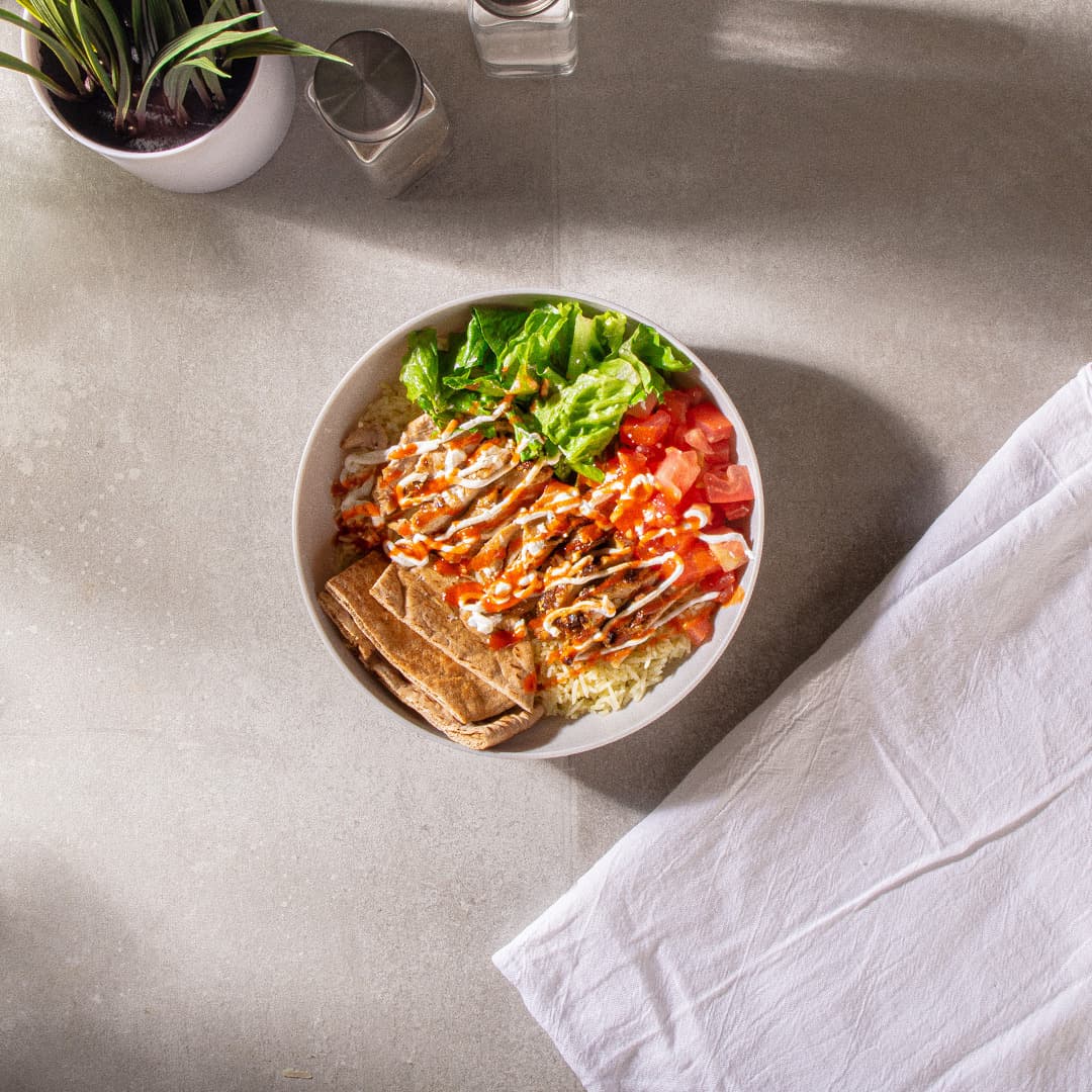 Halal Chicken and Rice Bowl