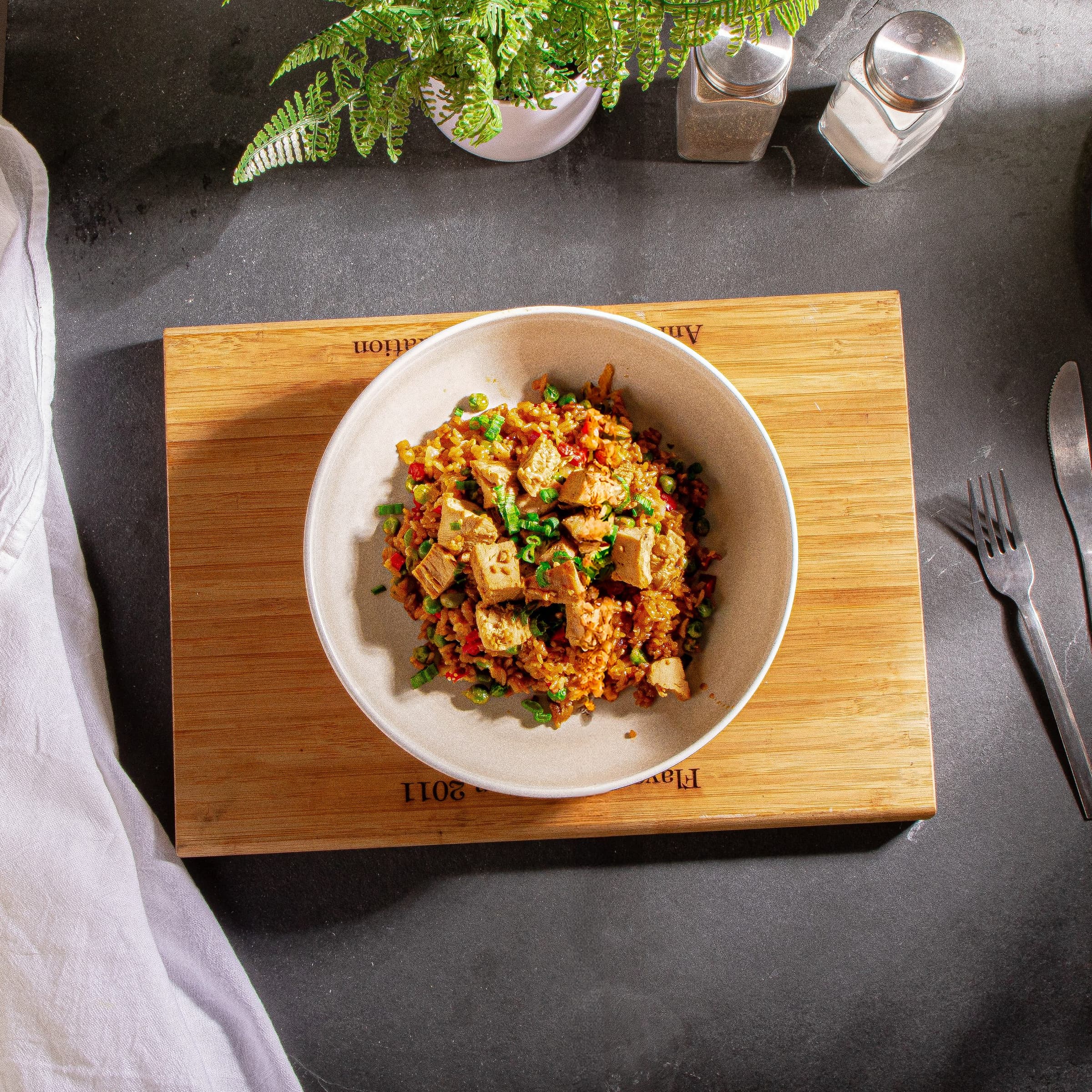 Garlic Chicken and Fried Rice