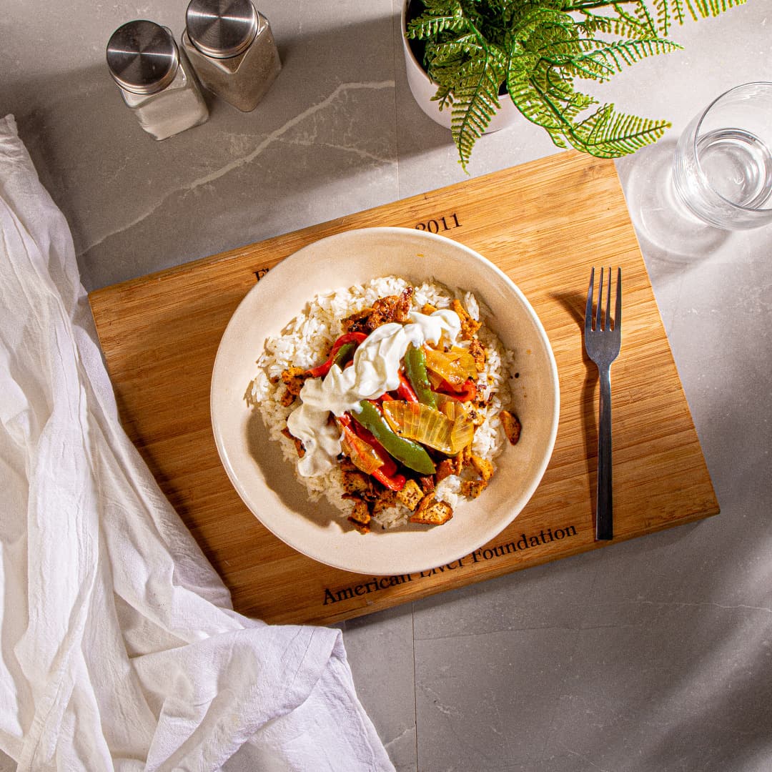 Tofu Fajita Rice Bowl