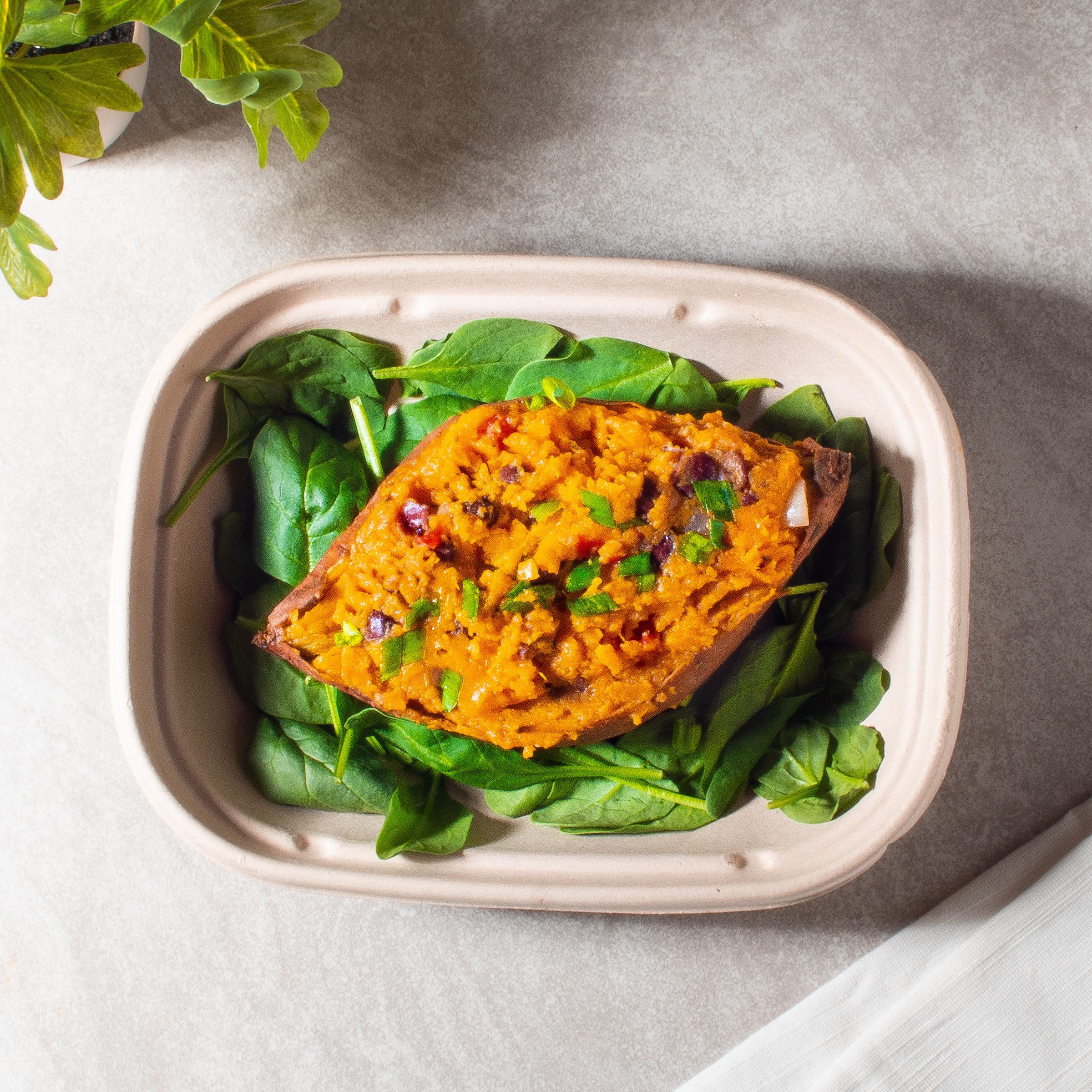 Fully Stuffed Sweet Potato