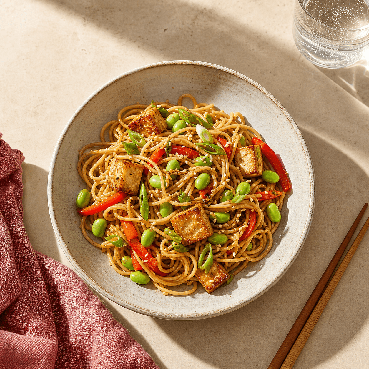 Sesame Noodles with Tofu