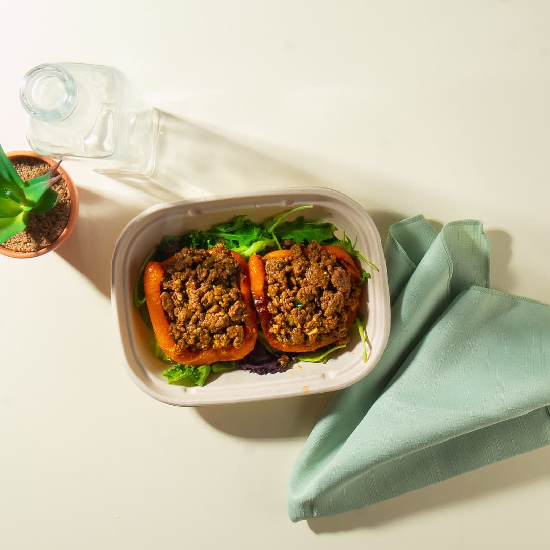 Korean BBQ Beef Stuffed Peppers