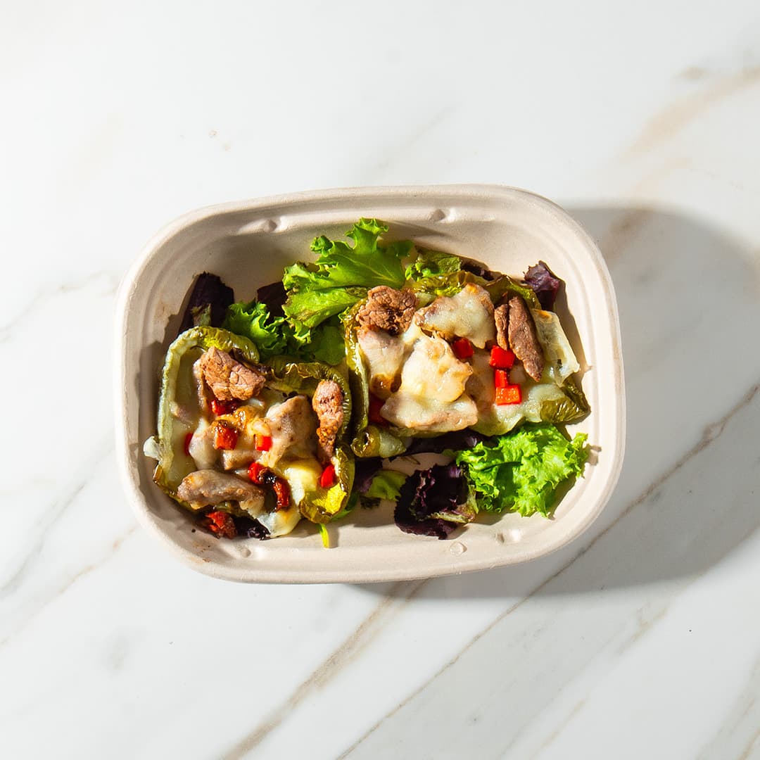 Keto Cheese-Steak Stuffed Peppers