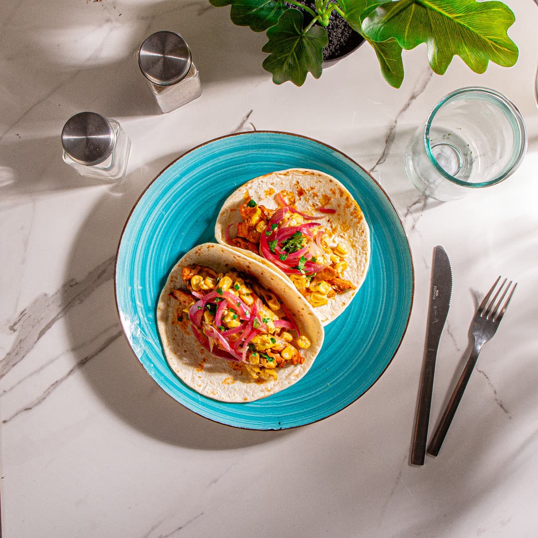 Red Chili Chicken Tacos