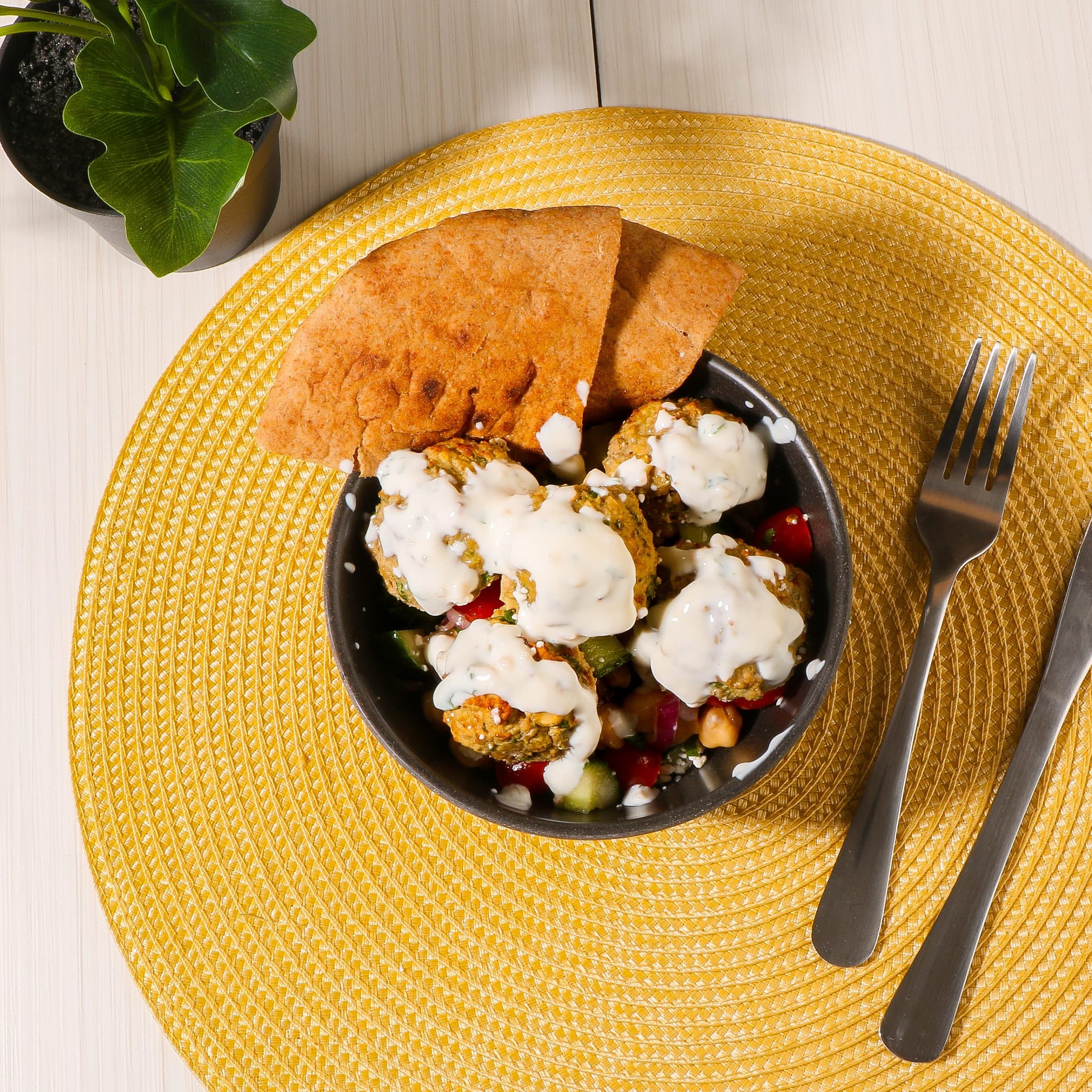 Turkey Falafel Meatball Bowl