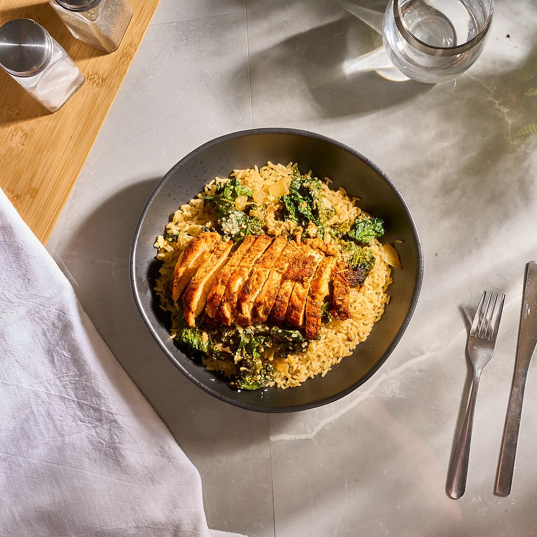 Parmesan Chicken and Kale Sauté