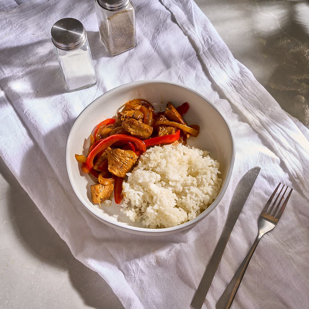 Chicken Pepper Onion Bowl