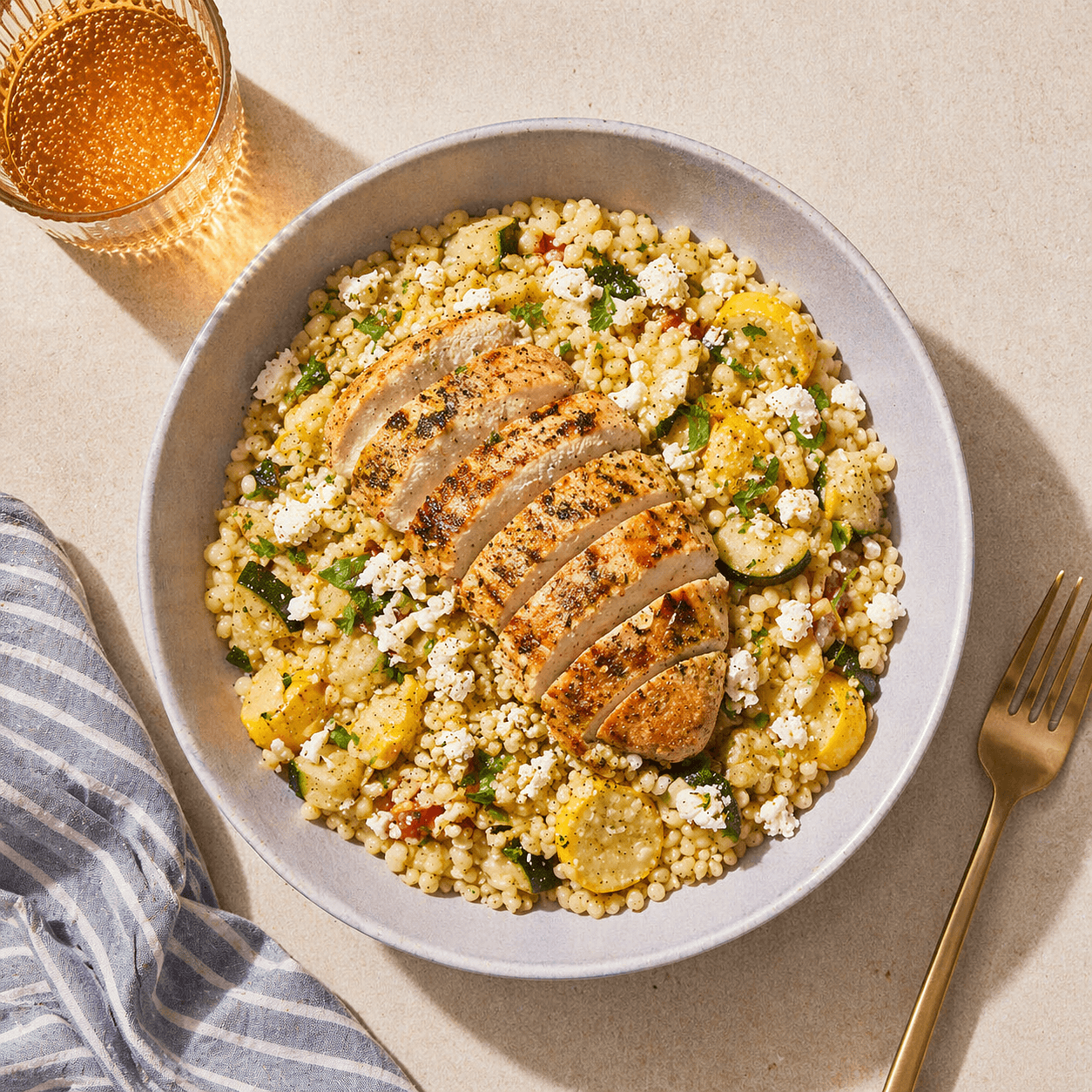 Mediterranean Couscous Salad with Chicken