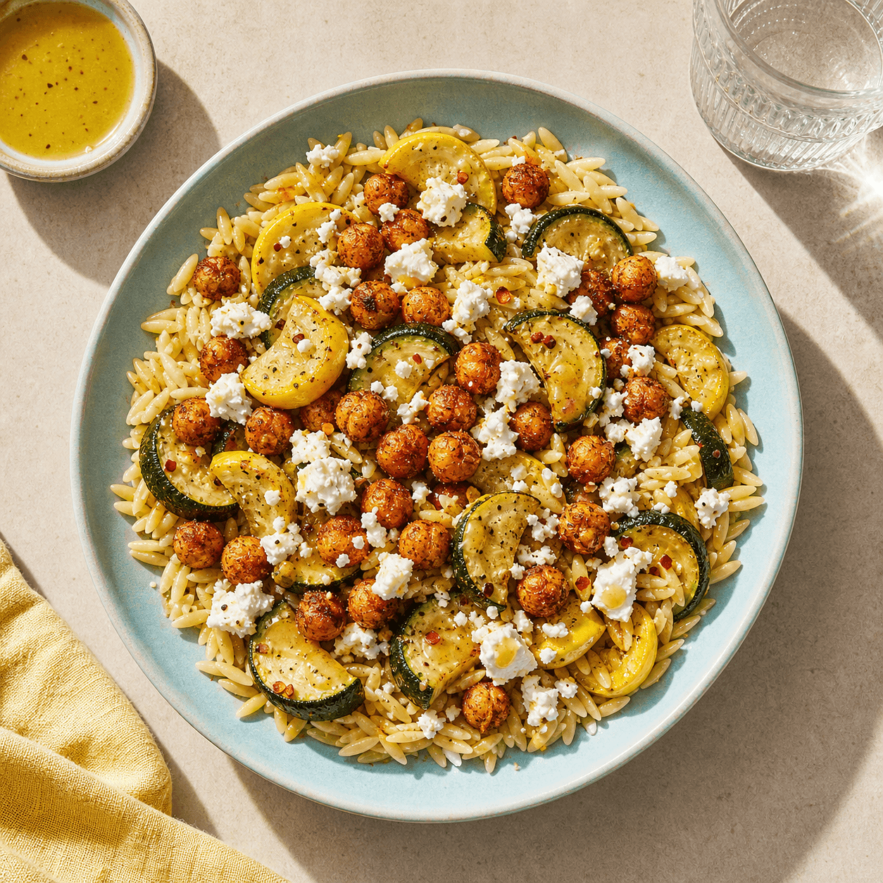 Crispy Lemon Feta and Spiced Chickpeas