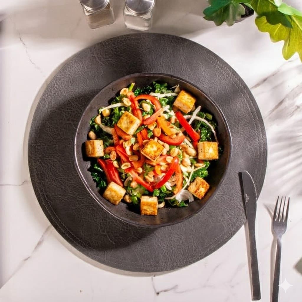 Roasted Peanut Kale Crunch Salad