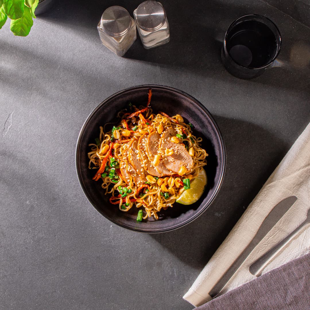 Chinese Pork Tenderloin Noodle Bowl