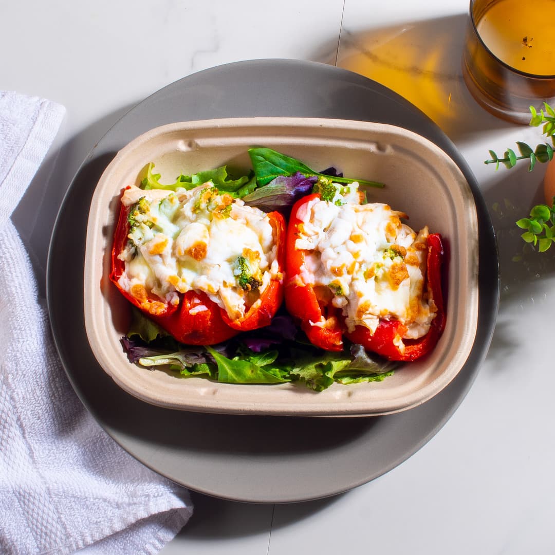 Keto Chicken Alfredo Stuffed Pepper