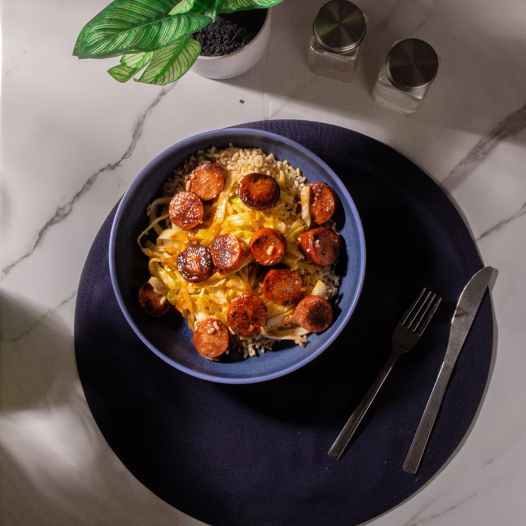 Kielbasa Brown Rice Bowl